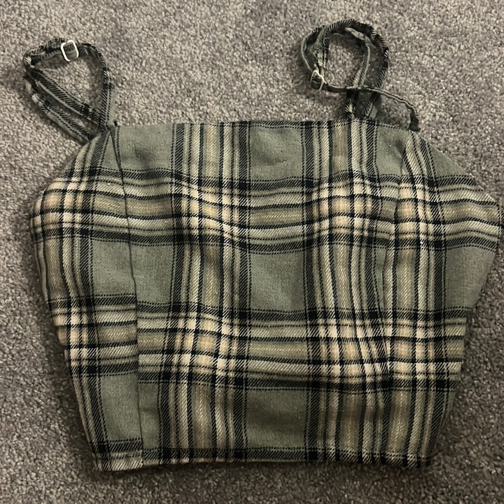 plaid crop top tank